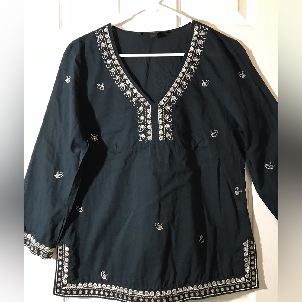 Express boho 3/4 sleeve size large black with Paisley sequin embellishments